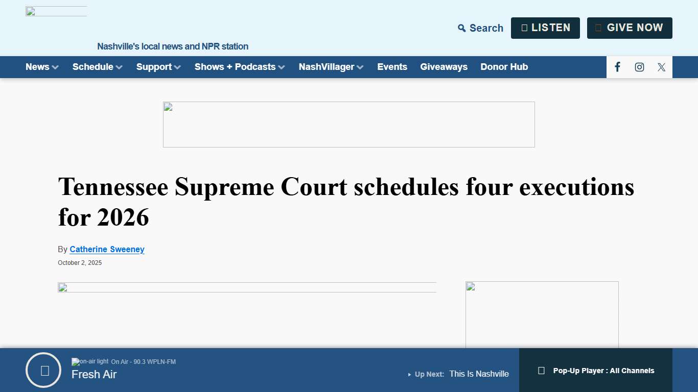 Tennessee Supreme Court schedules four executions for 2026 WPLN News