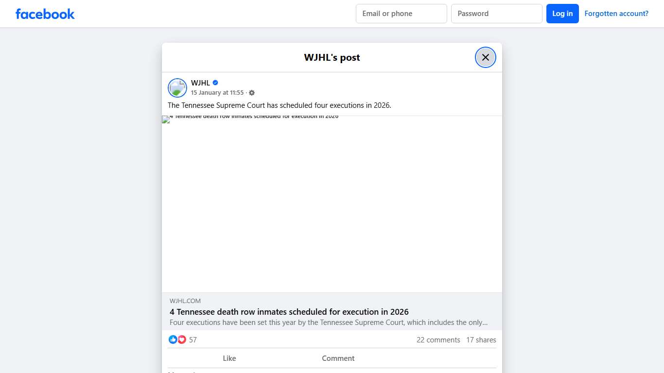 WJHL - The Tennessee Supreme Court has scheduled four... Facebook